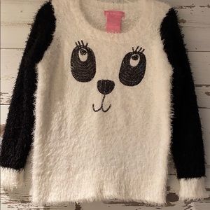 Soft Panda Sweater! Worn 1x. Size 5 Girls.